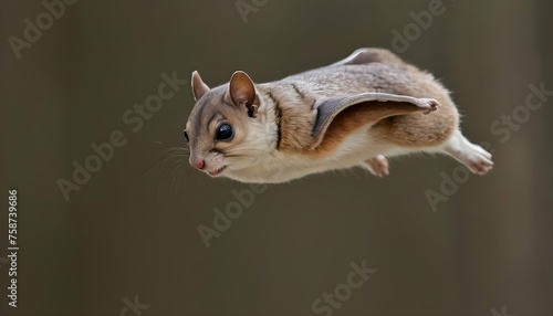 A Flying Squirrel With Its Wings Tucked In Diving