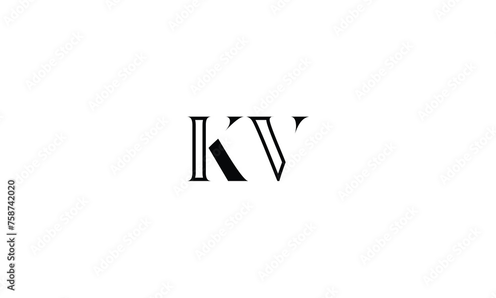 KV, VK, K, V, Abstract Letters Logo Monogram KV, VK, K, V, Abstract Letters Logo Monogram
