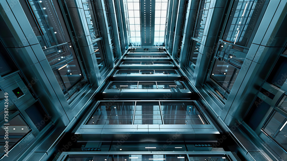 Obraz premium Server Rack in Networking Room, Technology and Data Storage, Computing Infrastructure in Modern Datacenter