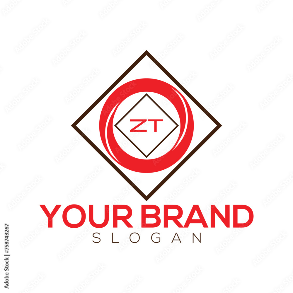Creative square ZT letter logo design Creative square ZT letter logo design