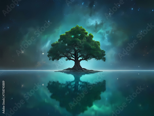 Lone tree with beautiful scenery in various changing natural forms 60