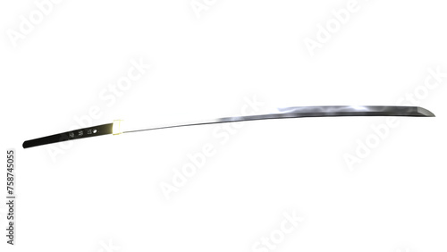 Quadro su tela A katana Japanese samurai or shogun sword as 3d modeling transparency png file