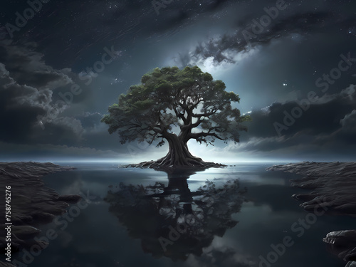 Lone tree with beautiful scenery in various changing natural forms 19