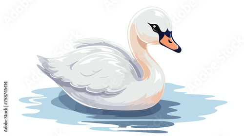 Fototapeta Naklejka Na Ścianę i Meble -  Cute baby swan illustration vector on white background