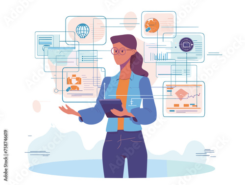  A customer service representative uses artificial intelligence-powered software to answer frequently asked questions and guide customers to the appropriate resources. 