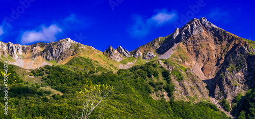 Mountains View from Route of La Braña de Mumian PR.AS-11, Somiedo Natural Park, Principado de Asturias, Spain, Europe photo