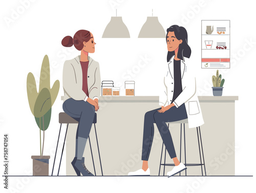  A dietician discusses personalized meal plans with a client considering their dietary needs and preferences. 