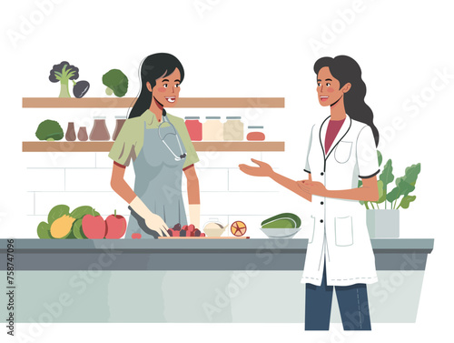  A dietician discusses the benefits of mindful eating with a client encouraging them to savor their food and be present during meals. 