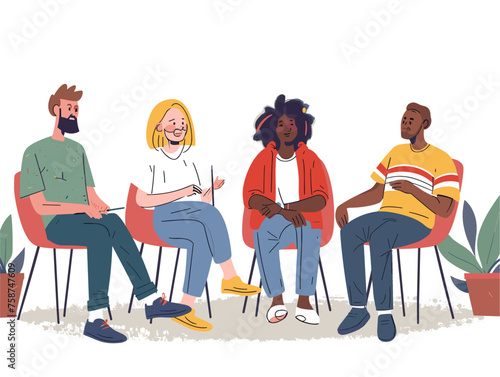  A group attends a support group meeting sharing experiences and offering encouragement to one another through challenges. 