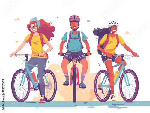  A group of friends participates in a charity bike race raising awareness and funds for a health-related cause. 