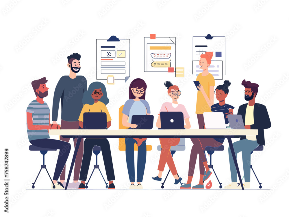 A group of tech enthusiasts attend a local hackathon collaborating on innovative software solutions within a limited timeframe. A group of tech enthusiasts attend a local hackathon collaborating on innovative software solutions within a limited timeframe.