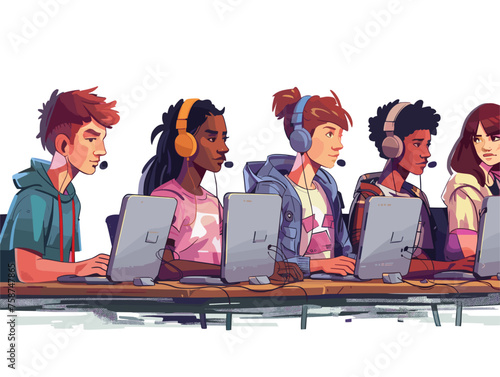  A group of students participate in a coding workshop learning the fundamentals of programming and creating simple games. 