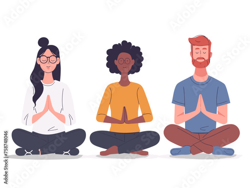  A group participates in a mindfulness meditation session focusing on the present moment and reducing stress. 