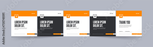 Social media carousel, Editable instagram carousel post, EPS vector illustration