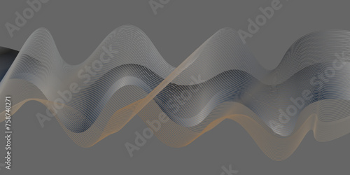  Abstract background with curves. white and gray colored lines on dark gray background. geometric pattern design. vector illustration background.