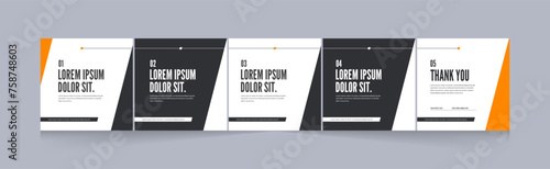  Social media carousel template, clean and modern design, Cyberspace for creative content, EPS vector illustration