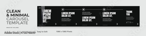  Social media carousel template, clean and modern design, Cyberspace for creative content, EPS vector illustration
