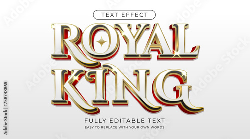 Editable text effect luxury royal king white font style