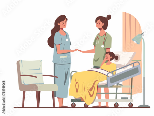  A midwife patiently assists a woman in labor offering comfort and guidance during childbirth. 