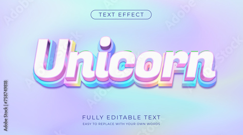 Unicorn Editable text effect in soft rainbow pastel colors