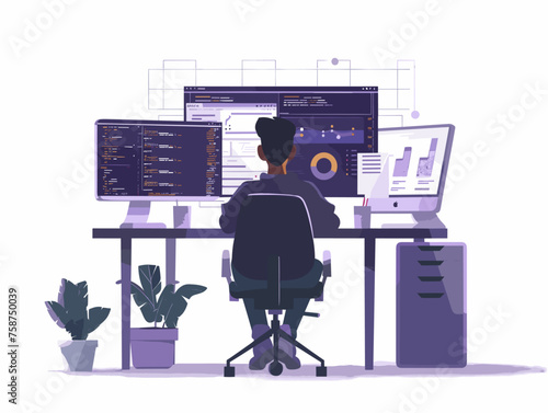  A software developer collaborates with a graphic designer integrating visual elements into a functional user interface. 
