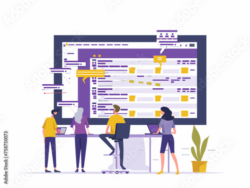  A software development team utilizes project management software tracking tasks deadlines and communication within the team. 