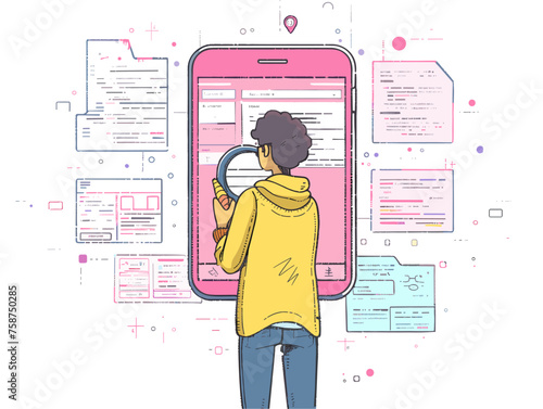  A software tester meticulously navigates through a new app searching for bugs and ensuring features work as intended. 