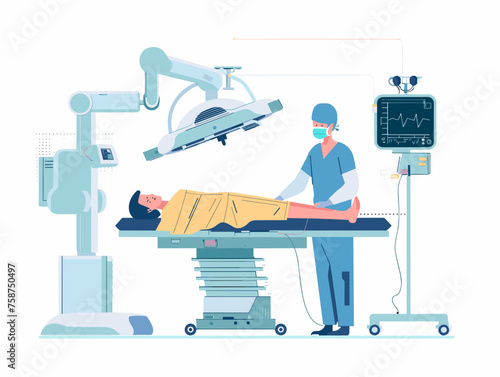  A surgeon remotely operates on a patient miles away using a robotic surgical system offering minimally invasive procedures with greater precision. 
