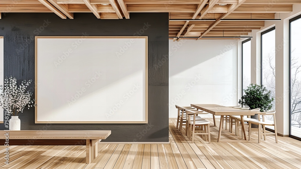 Modern Empty Room Interior, Contemporary Design with Blank Wall Space for Mockups, Office or Gallery Concept Modern Empty Room Interior, Contemporary Design with Blank Wall Space for Mockups, Office or Gallery Concept