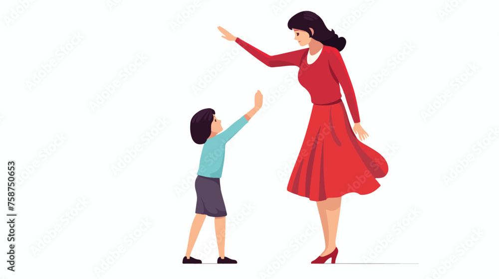Gesture of mom flat vector isolated on white background
