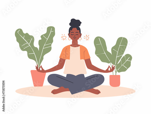  A yoga instructor guides participants through breathing exercises promoting relaxation and stress management. 