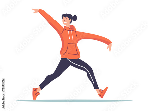  A young athlete stretches and warms up before training preparing their body for physical exertion. 