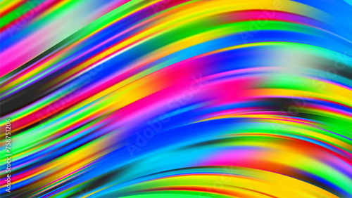 Abstract multicolor liquid flow brushstroke lines. Vibrant gradient swirl wave.