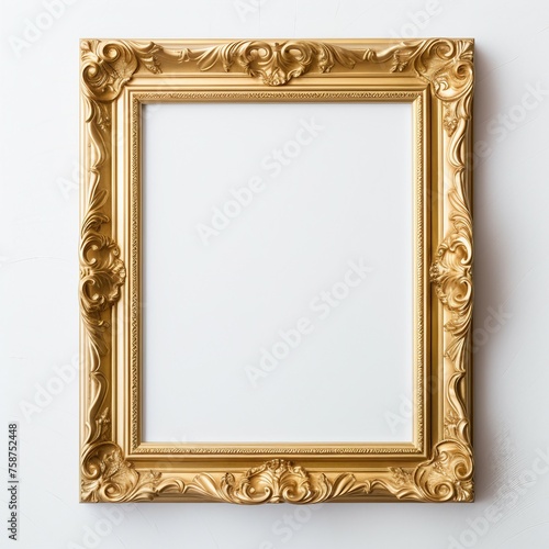Mockup of the art frame, antique gold frame