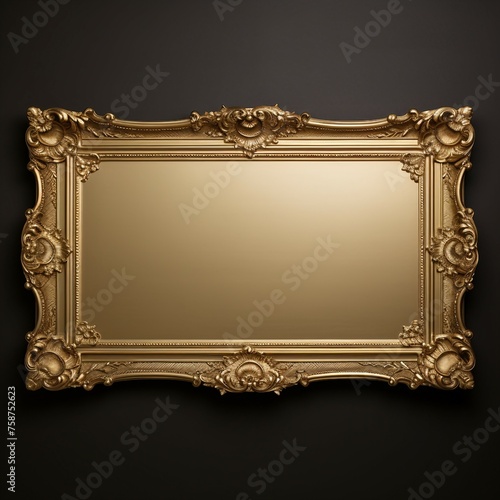 Mockup of the art frame, antique gold frame