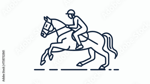 Horseback riding icon. Jockey rider sign. Horse spor
