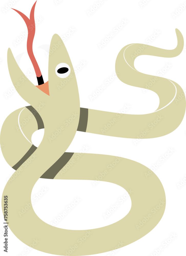 Fototapeta premium cute cartoon snake illustration.