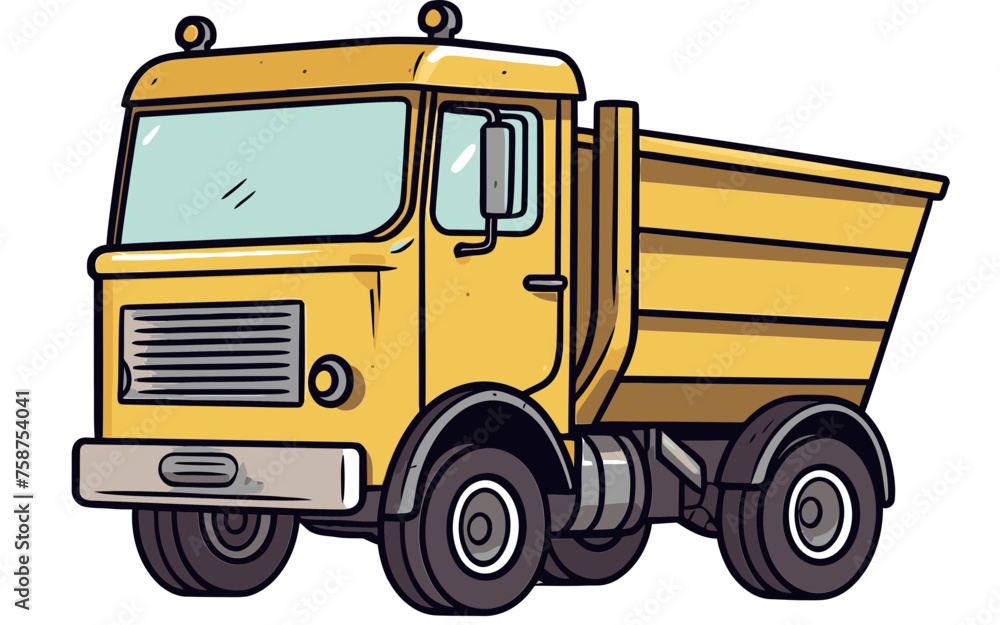 Industrial Dump Truck Vector Illustration for Construction Projects