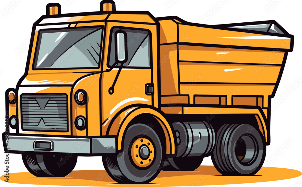 Realistic Dump Truck Vector Illustration for Technical Manuals
