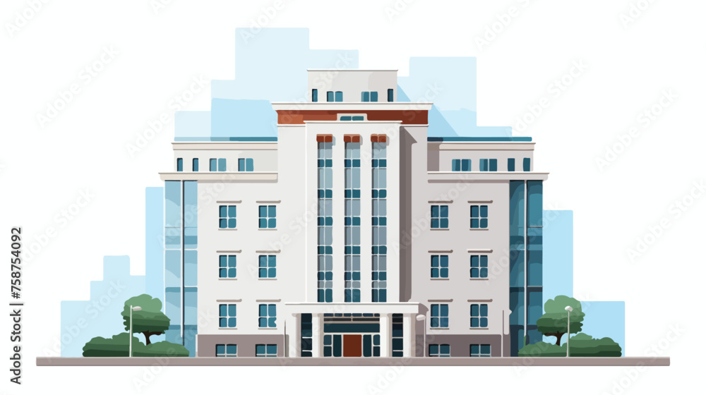 Illustration of a multistory building on a white background