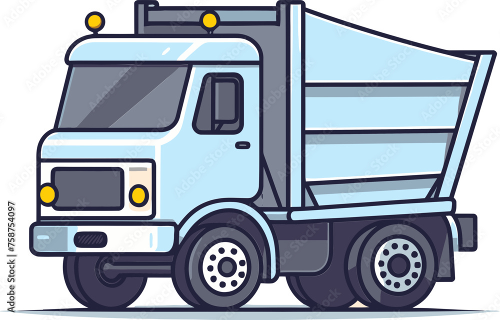 Robust Dump Truck Vector Illustration for Industrial Presentations