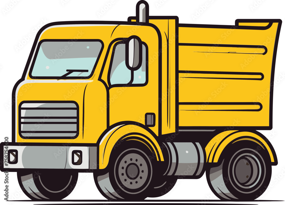 Detailed Dump Truck Vector Illustration for Educational Materials