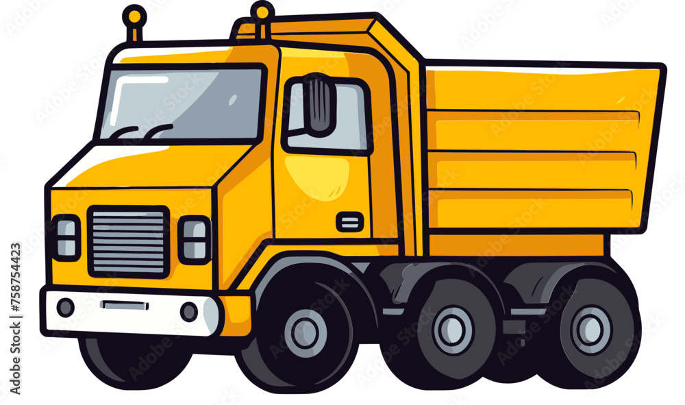 Realistic Dump Truck Vector Illustration for Video Production