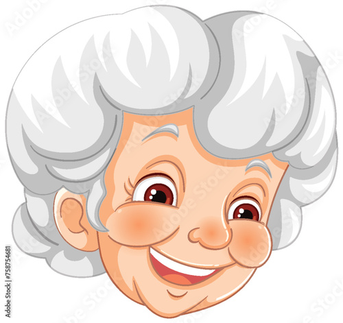Vector illustration of a smiling elderly woman