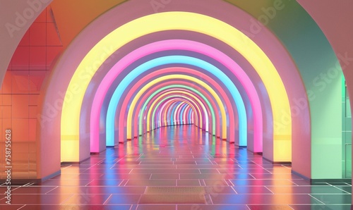 Rainbow Tunnel A Colorful Escape for Tech Enthusiasts Generative AI