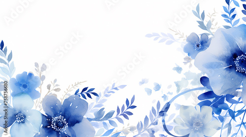 Delicate abstract watercolor flowers  bright cute color pattern