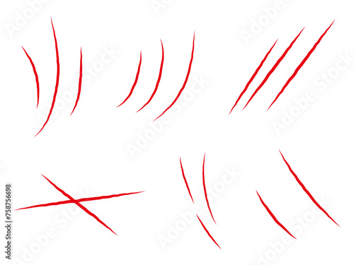 引っ掻き傷のイラストセット