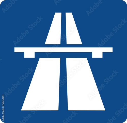 Traffic sign freeway icon. Road sign. Autobahn Bundesautobahn BAB symbol. Motorway logo. flat style.
