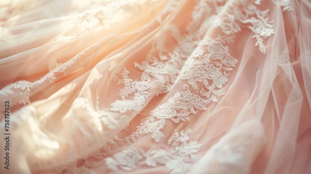 Radiant bridal gown in blush