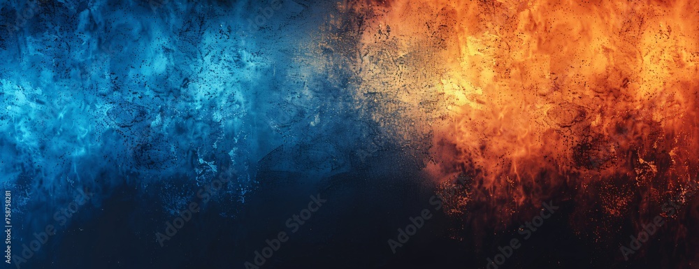 Fiery Fusion The Colorful Blend of Blue and Orange Generative AI